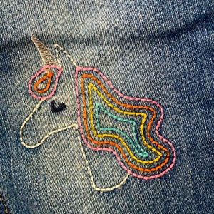 Cat & Jack Unicorn Embroidered Jeans